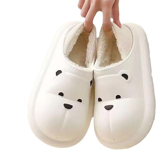 【暖出圈的抱抱熊🔥EVA防水保暖棉鞋】告别湿鞋烦恼「轻松打理易清洗」松紧后跟穿脱方便，可脚踩/一鞋两穿，防滑加绒加厚保暖，包头包跟厚底可爱棉拖鞋L 商品图4