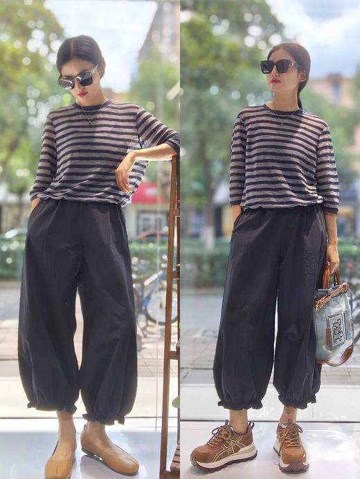 54C321时尚休闲经典条纹两件套套装 商品图1