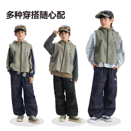 漫画家【冲锋马甲】登山露营骑行防风防泼水保暖多功能机能马甲 商品图3