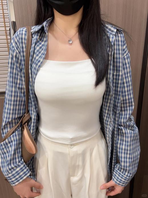 69.9💰得2件！“锁骨天花板”🔥【韩剧女主直角肩一字领背心】肩带加宽有弹力不勒卡，完美遮盖住副乳‼️ 商品图1