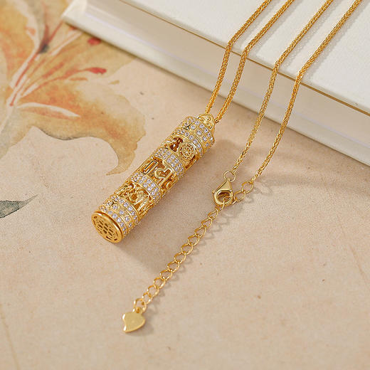 S925纯银镀金金刚杵观音，中式设计感银吊坠套链CW-DZ06801 商品图1