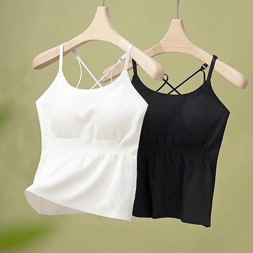 🔥穿吊带经常跑杯的姐妹一定要试试这款【条纹皱褶免Bra背心】真的不跑！！！ 商品图5