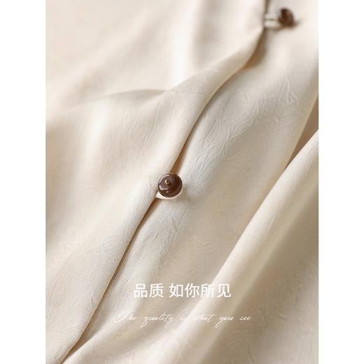 COCOBELLA年轻新中式轻奢女衬衫翻折袖中长款国风上衣SR3223 商品图4