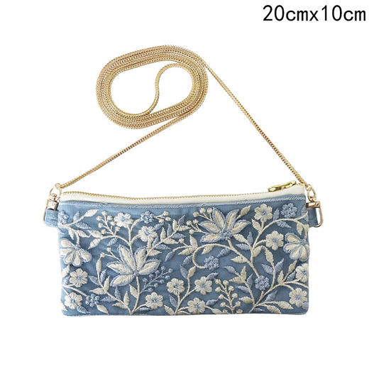 HUJI祤集横版链条斜挎包OrientMarket刺绣天鹅绒 商品图11