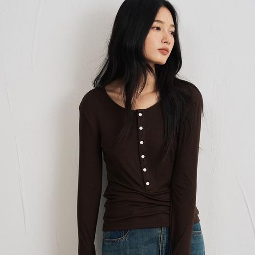 SPLELED莱赛尔醋纤半扣羊毛针织衫｜自带羊毛温润体感，基础百搭，修身款式 商品图3