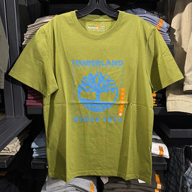 Timberland/添柏岚 男士夏季常规版印花LOGO透气圆领休闲短袖T恤