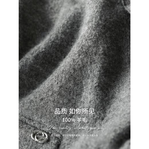 COCOBELLA灰色100%羊毛轻奢西装女25新款通勤毛呢外套SI3105 商品图4