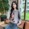 奢姿大码女装2025秋装新款胖妹妹小熊图案圆领套头毛衣时尚上衣9653635193 商品缩略图1