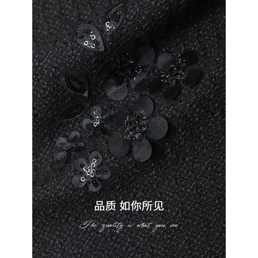 COCOBELLA亮片立体花刺绣新款半身裙冬小个子时尚毛呢裙HS616 商品图4