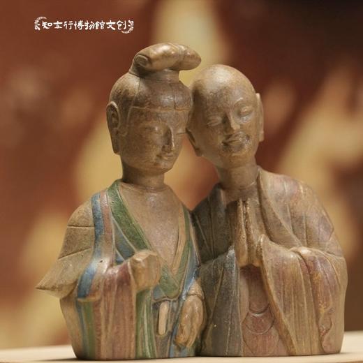 麦积山石窟菩萨与比丘“窃窃私语”彩塑冰箱贴创意礼品甘肃纪念品 商品图1