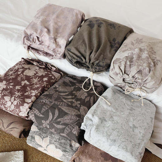 限时闪购 栖蝶语棠繁花入梦轻法式原麻印花五件套 商品图3