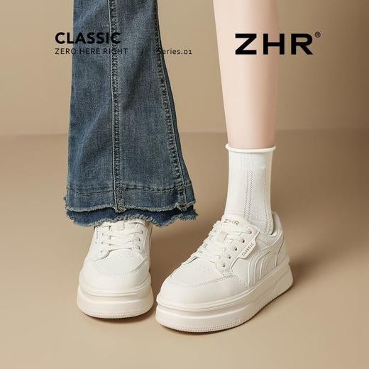 ZHR厚底拼色小白鞋女鞋2025秋季新款增高轻便小个子运动休闲板鞋 商品图7