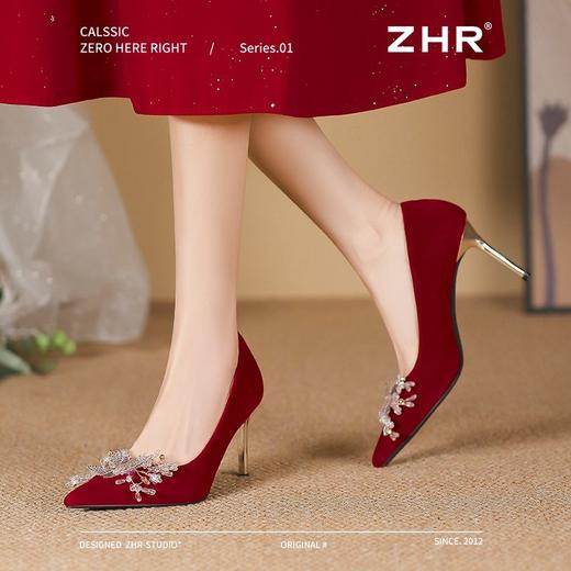 ZHR则则水钻高跟鞋女2025新款春季气质法式婚鞋显高不累脚伴娘鞋 商品图7