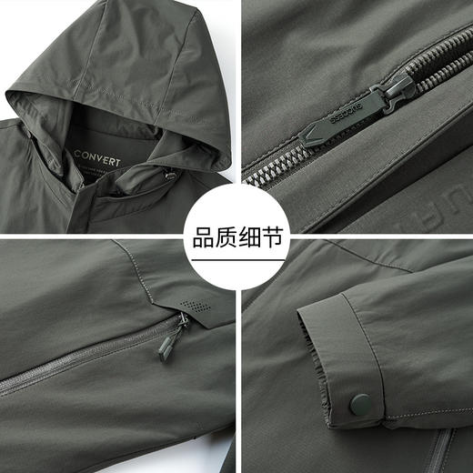 【DKP】大依优型大码外套加绒男士夹克软壳防风防水保暖秋冬新款夹克加肥加大码可脱卸帽抓绒内里宽松胖子休闲外套简约时尚 商品图2