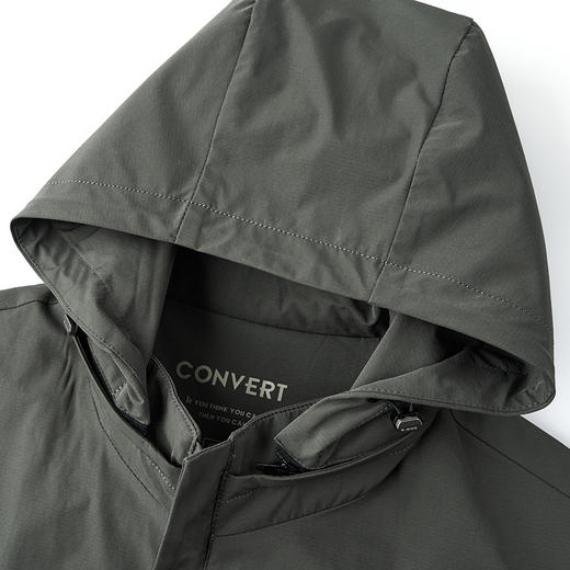 【DKP】大依优型大码外套加绒男士夹克软壳防风防水保暖秋冬新款夹克加肥加大码可脱卸帽抓绒内里宽松胖子休闲外套简约时尚 商品图3