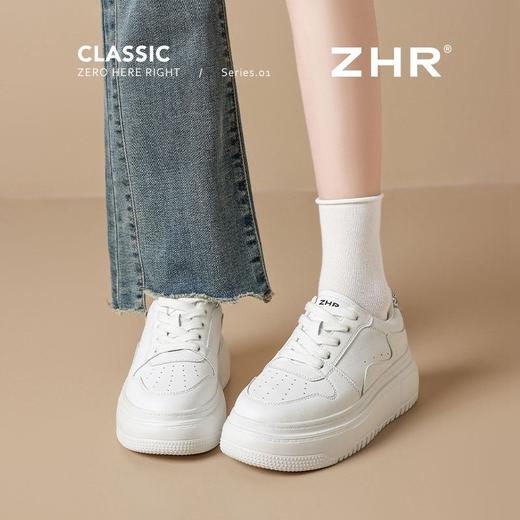 ZHR则则厚底增高小白鞋女2025新款透气网洞运动鞋百搭轻便休闲鞋 商品图7