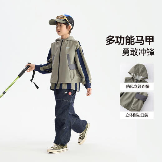 漫画家【冲锋马甲】登山露营骑行防风防泼水保暖多功能机能马甲 商品图2