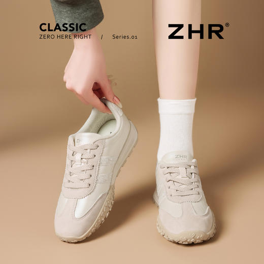 ZHR网面德训鞋女2025新款夏季穿搭透气厚底运动休闲不闷脚女鞋 商品图1