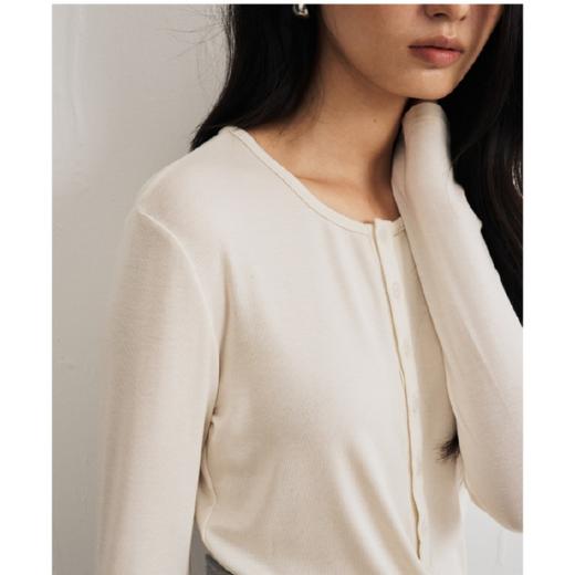 SPLELED莱赛尔醋纤半扣羊毛针织衫｜自带羊毛温润体感，基础百搭，修身款式 商品图6