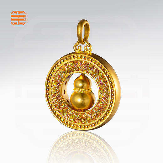 玺匠金铺《足金福禄圆满》足金9999 黄金吊坠项链 商品图2