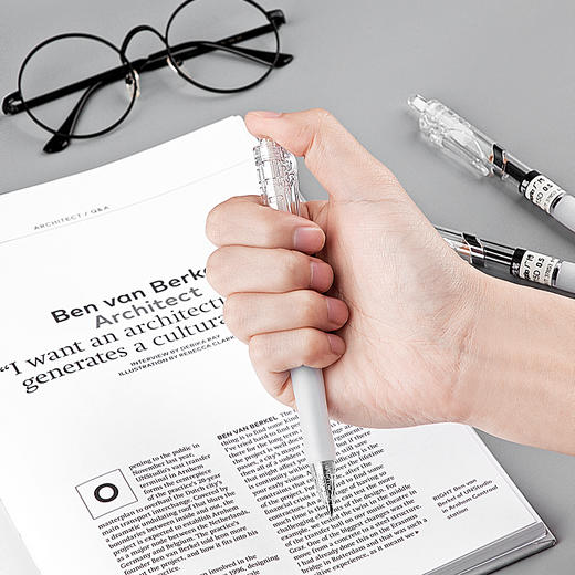 广博开学文具大赏简约按动中性笔-黑色12支装量贩囤货 商品图1