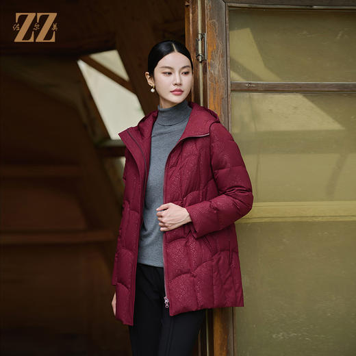 佐尔美冬季新款 气质时尚连帽羽绒服女M44YY01 商品图0