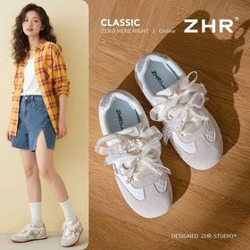ZHR厚底增高德训鞋女春秋新款透气舒适休闲女鞋耐磨轻便阿甘鞋女