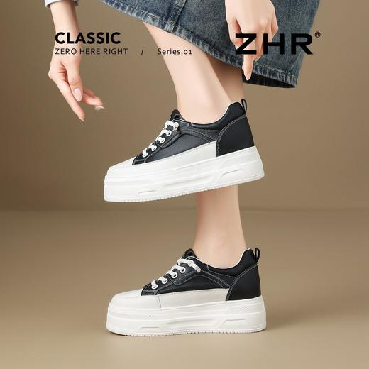 ZHR【6cm】厚底内增高小白鞋春秋新款百搭运动休闲鞋百搭舒适女鞋 商品图5