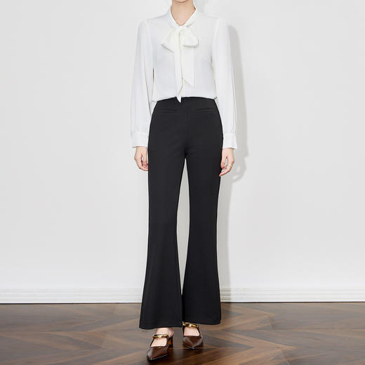 「高货wl」全新升级【铂金会员220/天猫289/差价69】(04700)洛诗琳气质优雅通勤修身西裤2025秋季高腰显瘦百搭喇叭裤 商品图0