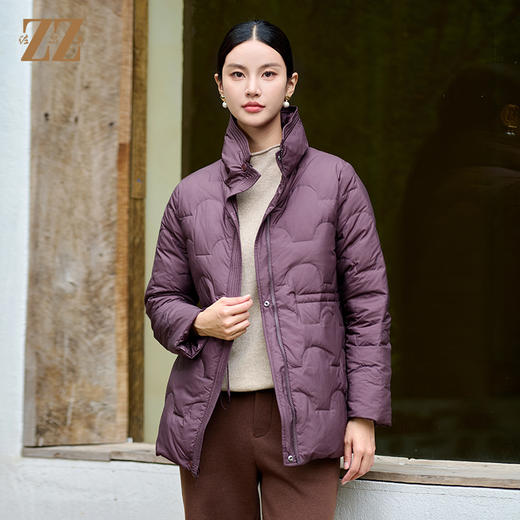 佐尔美冬季双面穿经典老钱风松紧腰羽绒服女新年礼M44YY10 商品图4