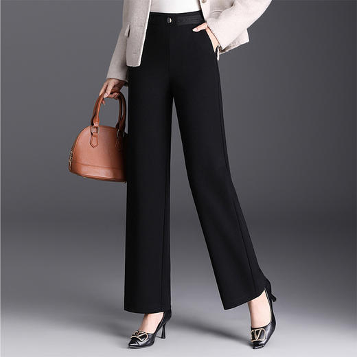 QYM 2582-Y窄版直筒阔腿裤高腰休闲裤 商品图1