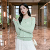 奢姿大码女装2025秋季时尚雏菊刺绣上衣胖妹妹清新减龄针织开衫9653669901 商品缩略图1