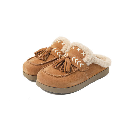 伊伴冬季冬季外穿加绒勃肯拖鞋随性波嬉风B25753062 商品图5