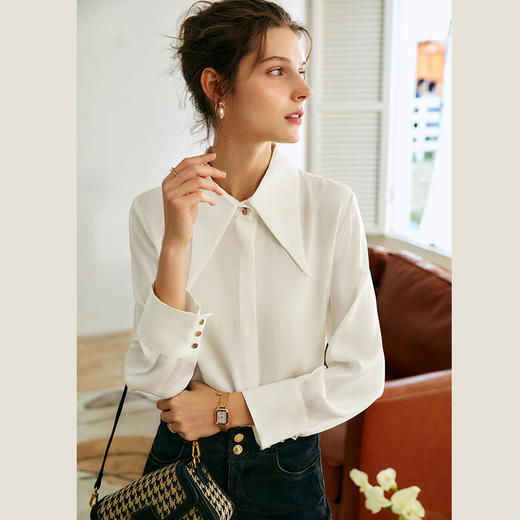 欧芮儿职业衬衫女2025年秋季新款修身法式别致气质设计感小众上衣 商品图3