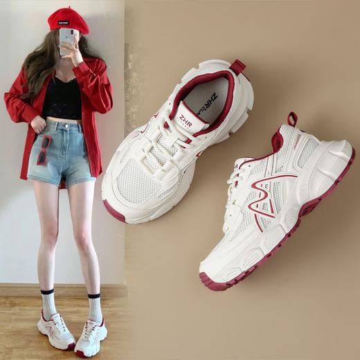 ZHR则则厚底增高5cm撞色线条老爹鞋2025秋季新款百搭运动休闲女鞋 商品图0