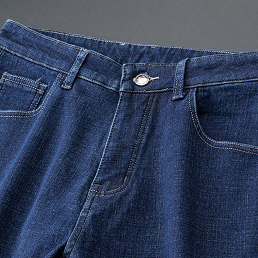 罗蒙男士秋冬加绒牛仔裤抗皱不起球微弹舒适柔软日常百搭休闲直筒牛仔长裤 商品图7