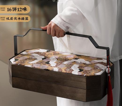 【木盒提篮月饼】广式蛋黄莲蓉五仁桃山皮奶黄流心 中秋节送礼品礼盒装 商品图1