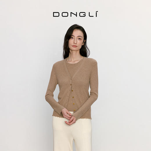 东黎 • 我不被驯化 华尔街 山羊绒女士V领长袖开衫 5018 商品图6