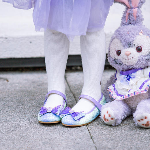 Little winkaa流光蝴蝶公主鞋亮片渐变水晶鞋魔术贴女童鞋LW41019 商品图2