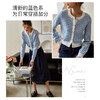 欧芮儿法式浅蓝色针织开衫女早春2025新款圆领长袖短款毛衣外套 商品缩略图2