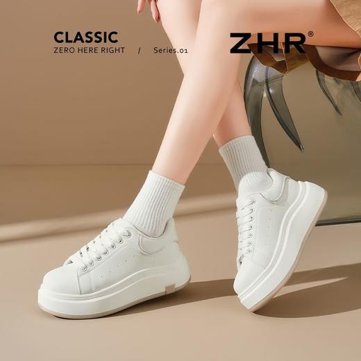 ZHR则则经典厚底小白鞋2025秋季百搭运动休闲板鞋舒适内增高女鞋 商品图6