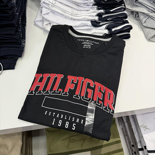 Tommy Hilfiger/汤米 男夏季透气纯棉LOGO印花休闲圆领短袖T恤 商品图2