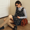 OLrain欧芮儿2025新款女秋季复古格子小个子拼接百褶背心连衣裙 商品缩略图2