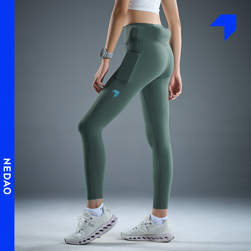 25年新品内道聚能舱收纳多口袋紧身女款跑步训练马拉松运动弹力长裤