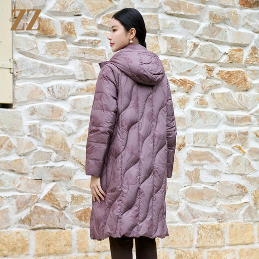 佐尔美冬季新款 时尚气质连帽中长款羽绒服女M44YY09 商品图4