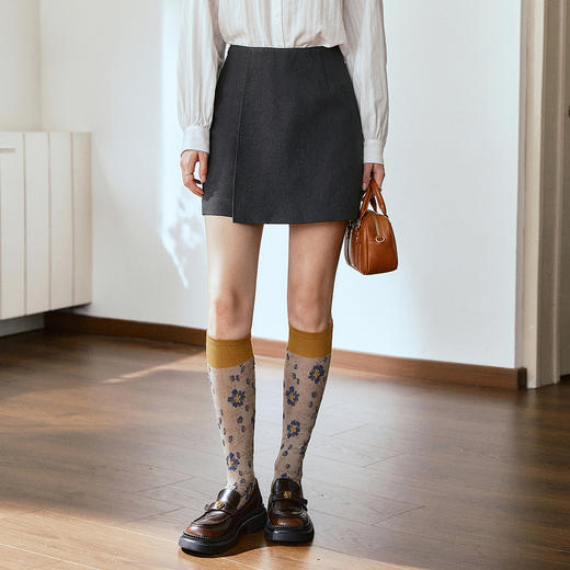 OLrain欧芮儿灰色通勤设计感短半裙2025秋季新款法式百搭短裙 商品图0