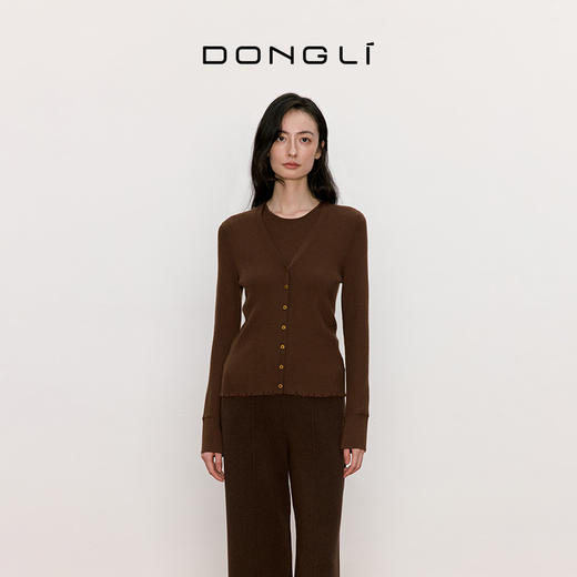 东黎 • 我不被驯化 华尔街 山羊绒女士V领长袖开衫 5018 商品图5