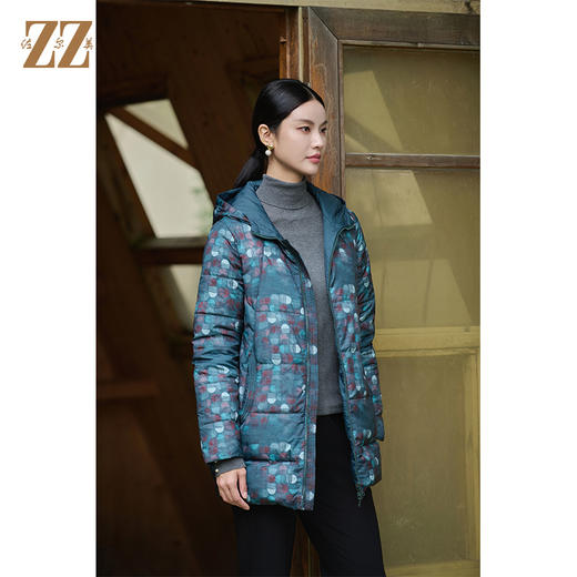 佐尔美冬季新款 双面穿气质连帽羽绒服女M44YY05 商品图3