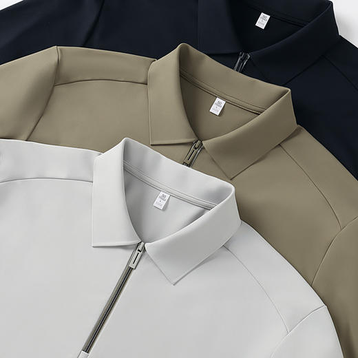 【抑菌&抗静电】圣得西男士高弹卫衣2025秋新款拉链翻领针织上衣 商品图10