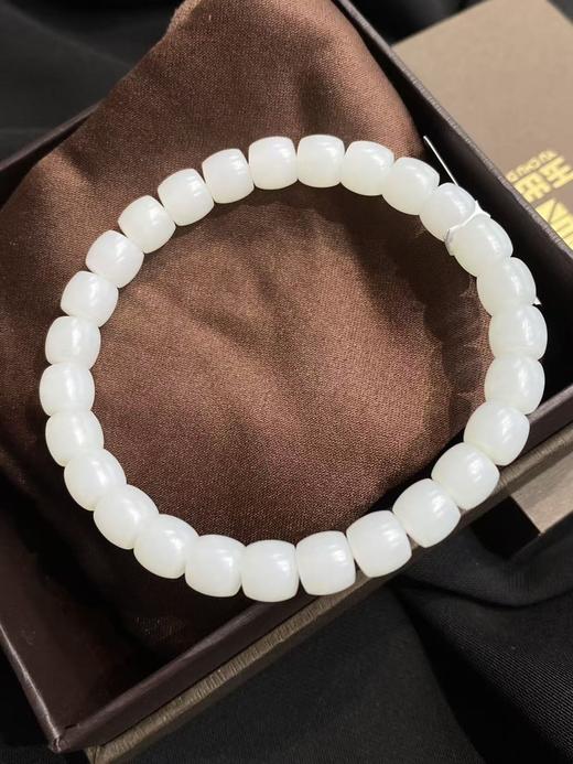 【于田产和田玉95料羊脂白苹果珠手串】规格7mm，出证书，发货1~5天，48小时鉴赏期 商品图0